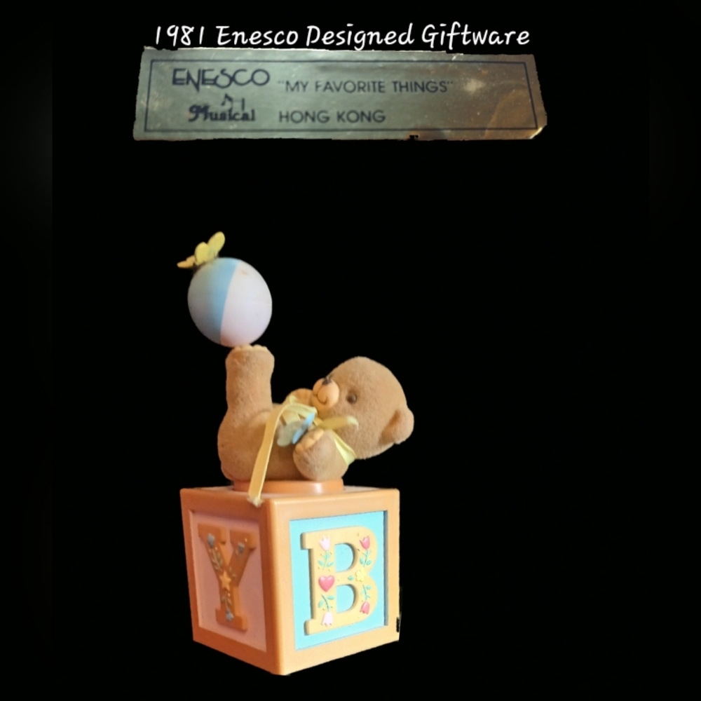 1981 Enesco "My Favorite Things" wind up music box - Enesco designed giftware